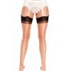Gio Imperfect - Fully Fashioned Cuban Heel Stockings - Full Contrast - 9.0, Natural / Black