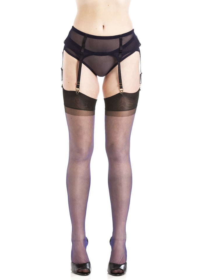 Nightshade Limited Edition – Fully Fashioned Full Contrast Cuban Heel Stockings