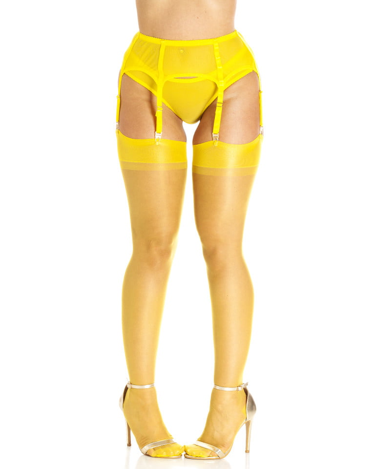 Luscious Lemon – Fully Fashioned Charleston Heel Stockings