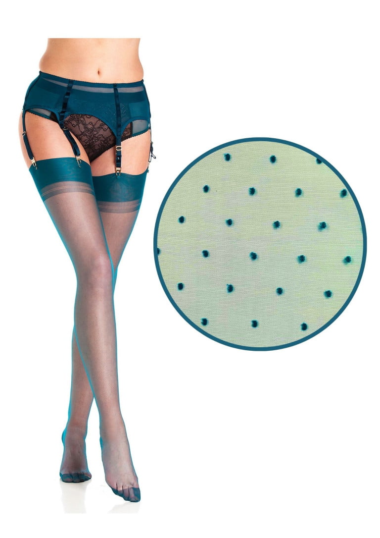 Teal Tease – Dixieland Polka Dot Stockings
