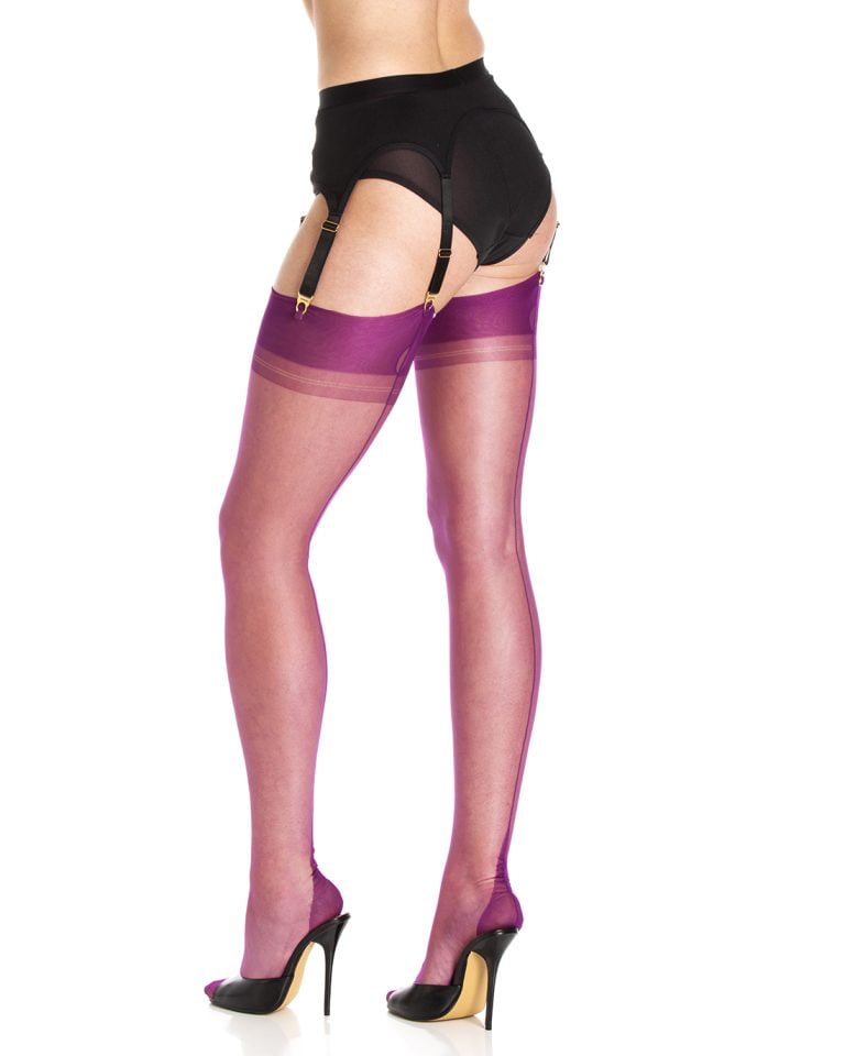 Plum – Limited Edition Fully Fashioned Susan Heel Stockings