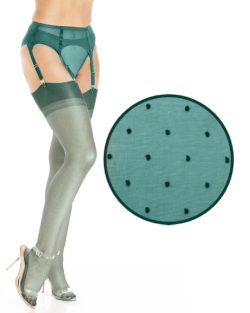 Bottom half model in Jade Lingerie set with white background