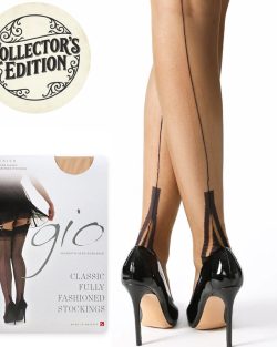 Fully Fashioned Full Contrast Lafayette Heel Stockings | Renaissance Collector's Edition - 10.0, Natural